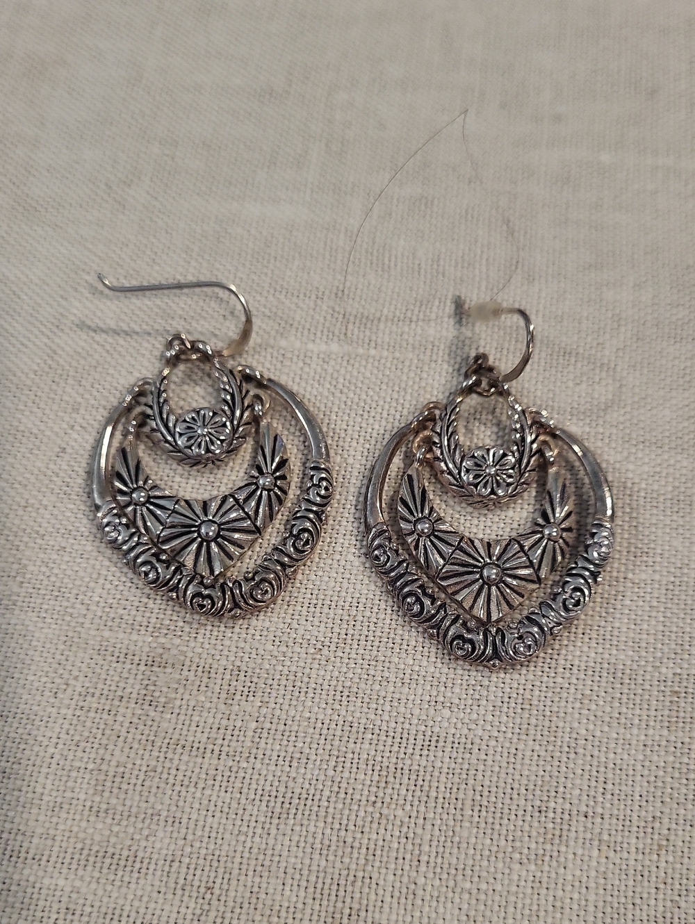 Studio Barse Antique Silver Floral Drop Earrings